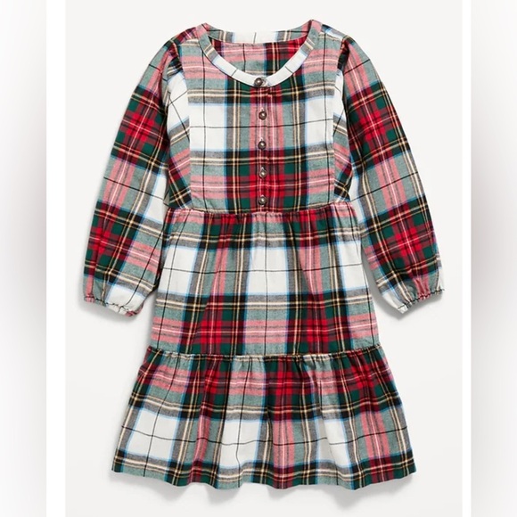 Old Navy Other - Old Navy Plaid Kids Dress - Red, Green, White